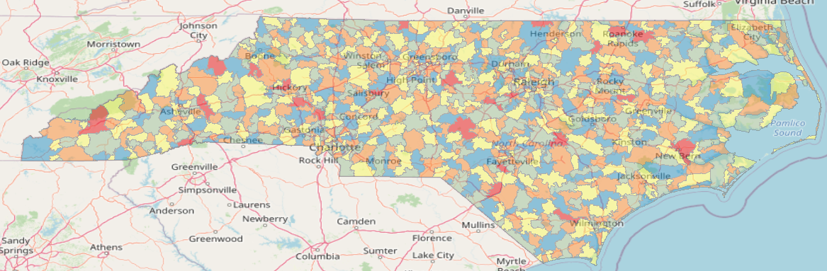 North Carolina Zip Codes Zipdatamaps Blog