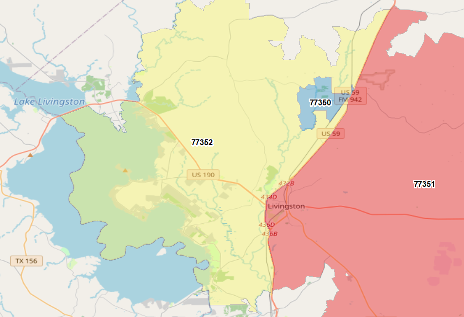 ZIP Code 77352 Map